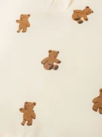 ⁦Newborn Baby Boy Bear Print Jumpsuit & Bib⁩ - الصورة ⁦6⁩