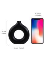 Modern Flower Vase Black Ring Shaped - Image 3