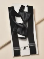 Toddler Boys Solid Color Suspender Belt With Bow Tie - Image 2